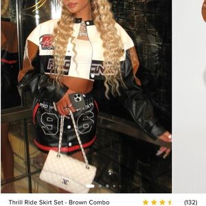 Fashion Nova Leather Jacket - Black, Brown, White